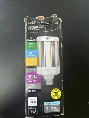FEIT ELECTRIC 300W EQUIVALENT CORN COB MOTION & DUSK-DAWN LED LIGHT BULB 5000K - Image 1 of 4