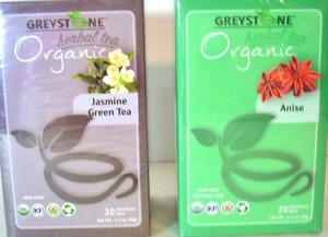 Organic Anise or Jasmine Green Herbal Tea - 20 Bags - non GMO - New Sealed - Picture 1 of 8