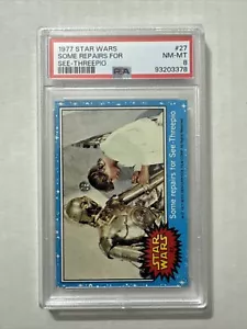1977 Star Wars #27 PSA 8 Some Repairs For See-Threepio - Picture 1 of 3