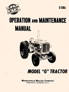 Manual de mantenimiento del propietario del tractor Minneapolis Moline G GTB - Imagen 1 de 1