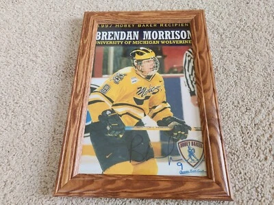 Michigan Wolverines Hockey Brendan Morrison Hobey Baker Autographed Photo COA - Image 1 of 3