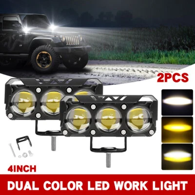 2x 4 Inch LED Work Light Bar Spot Flood Pods Offroad Fog Driving Lamps ATV Truck - Image 1 of 4