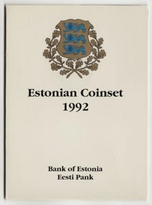 ESTONIA MS1 Estonian Coinset 1992 №01616 Official with RARE Coin 1 KROON 1992 - Picture 1 of 4