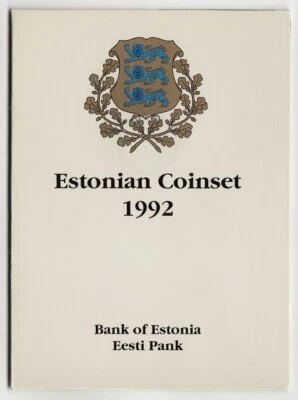 ESTONIA MS1 Estonian Coinset 1992 №01616 Official with RARE Coin 1 KROON 1992 - Image 1 of 4