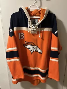 NFL Player Peyton Manning Denver Broncos Lace Up Hoodie 3XL New - Picture 1 of 2