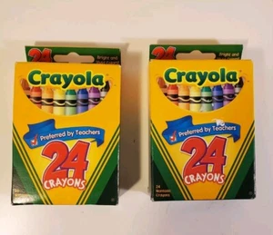 Neu Crayola Buntstifte 24 Farben & Stück mit nicht mehr erhältlichem Pusteblume gelb 2 Schachteln 2006 - Bild 1 von 9
