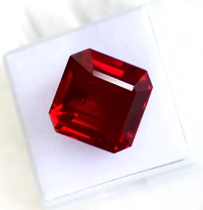 Rubí rojo sangre 20 quilates aprox. Rubí certificado forma radiante mejor calidad fina - Imagen 1 de 7