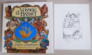 SIGNED 1st Printing Voyage of the Basset BY James C. Christensen & Signed Sketch - Picture 1 of 13