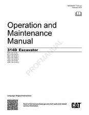 Caterpillar 314D CR Excavator Operators Maintenance Manual
