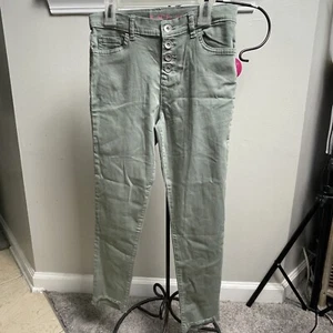 Children's Place Girl's Super Skinny Raw Hem High Waist Pants Olive Size 12 $37 - Picture 1 of 8