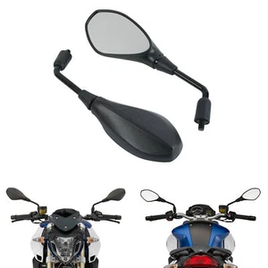 Black 10mm Rear View Side Mirrors Fit For SUZUKI DUCATI PIAGGIO APRILIA - Foto 1 di 8