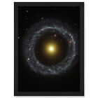 Hubble-Weltraumteleskop Ring heißblauer Sterne Drehräder gerahmt Wandkunst Druck A4