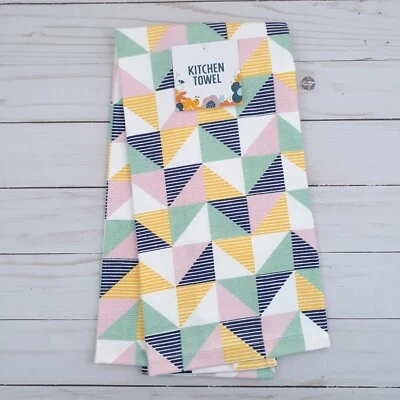 Kitchen Dish Towel Pinstripe Triangles Dual Purpose - Image 1 of 3