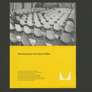 1959 Charles Eames + Herman Miller EAMES STACKING CHAIRS Furniture Fact Sheet - Picture 1 of 2