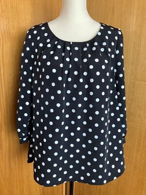 Blusa negra de lunares blancos tops marca Ellos 44/46 usada - Imagen 1 de 4