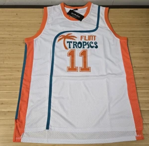 Maglia basket bianca Ed Monix #11 Flint Tropics semi professionale costume maglietta film - Foto 1 di 8