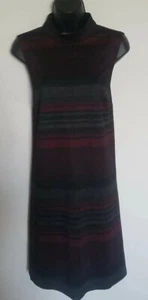 AB Studio Sleeveless Striped Mock Neck Dress Size Large Excellent Condition - Picture 1 of 3