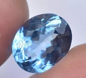 Natural Blue Zircon 6.20 Ct Oval Stunning Certified Cambodian Gemstone - Picture 1 of 5