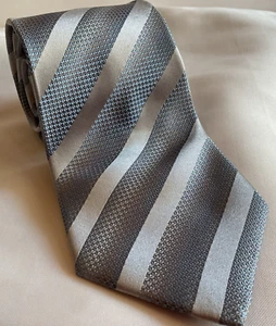 VitoRofolo- 100% Silk Silver and Tan Tie 30 Inches - Picture 1 of 4