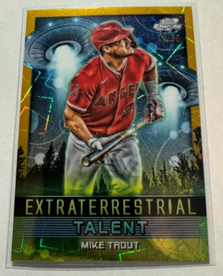 Mike Trout (Angels) [Gold /50] #ET-10 - 2024 Topps Cosmic Chrome - Image 1 of 2