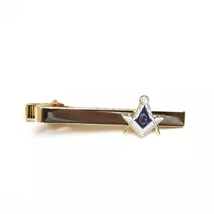 Freemason Masonic Tie Bar Clip in Gold Tone Mason - Picture 1 of 5
