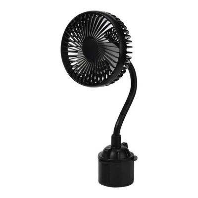 12V Car fan 3-Speed Portable Vehicle Cooling Fan Front Seat USB Fit Cup Holder - Image 1 of 4