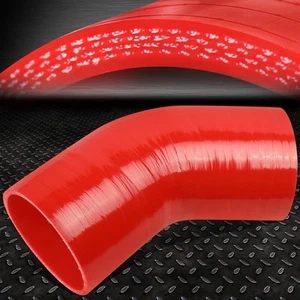 3" INCH 3-PLY 45 DEGREE ELBOW TURBO/INTAKE PIPING SILICONE COUPLER HOSE/PIPE RED - Picture 1 of 7