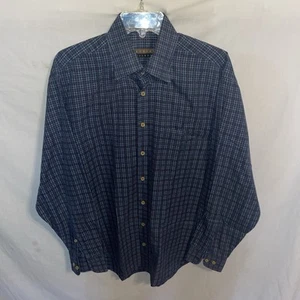 Robert Talbot Men’s Dress Shirt Size Large Blue Striped Business Formal City - Picture 1 of 12