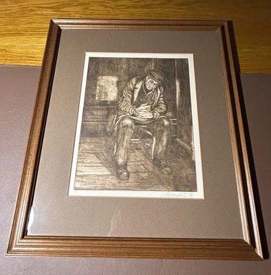 Radierung - Jürgen P. Kempkes - 12/1978 - Eiche-Bilderrahmen - Top ! - Bild 1 von 4