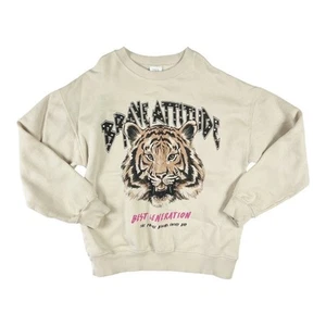 Zara Tiger Cream Graphic Sweatshirt size 11-12 - Picture 1 of 12