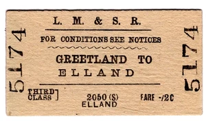 Billete de tren: L.M.S.: Greetland to Elland, 1960 - Imagen 1 de 1