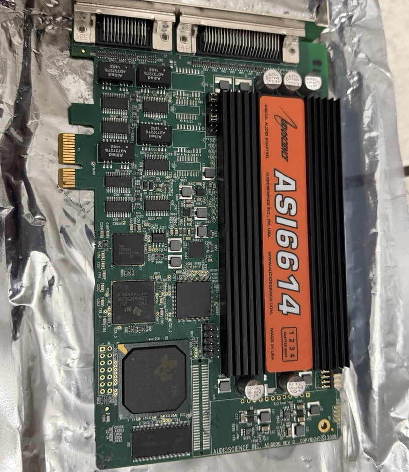 AudioScience ASI6614 PCIe AES Digital Sound Card Balanced & BOB1024 breakoutbox - Image 1 of 4