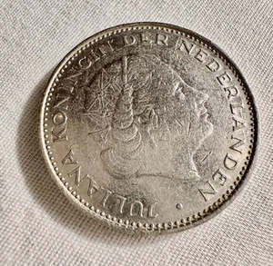 1970 Juliana Koningin Der Nederlanden 2 1/2 Gulden Coin (Great Condition!) - Picture 1 of 2
