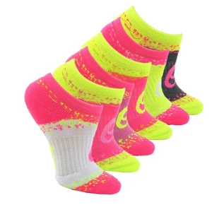 ASICS Splatter 6Pack No Show Socks Youth Girls Size M Athletic ZKP2279-1500 - Picture 1 of 5