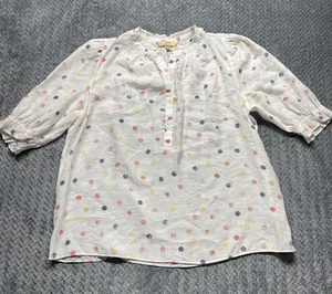 Women Polka Dot Shirt Large Loose Fit Blouse Short Sleeve Hope And Harlow - Picture 1 of 10
