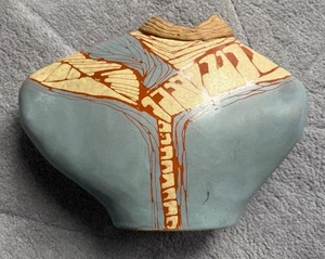 Carolyn Genders Vase britische Studiokeramik Ausstellung Künstler groß 12x9" signiert - Bild 1 von 7