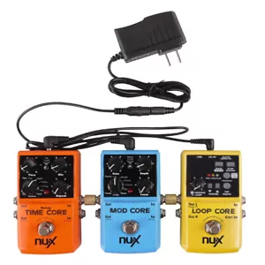 Guitar Pedal Power Supply Adapter US 9V 1A & 3 Way Splitter Cables for Boss JOYO - Picture 1 of 9
