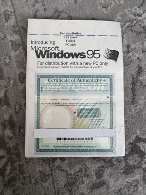 Microsoft Windows 95 Operating System - New Sealed with product key - Image 1 of 2