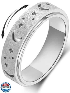 MHWTTY Anello Ansia per Donna Fidget Toys Adulti Anello Spinner Anelli per Ansia - Foto 1 di 5