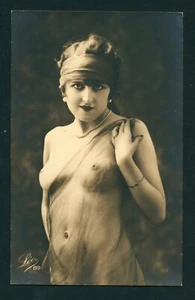 French 1920s Modern Art Deco ERA Risque Sepia Toned BEAUTY See-Thru Fabric - Picture 1 of 1
