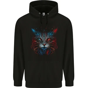 A Fantasy Cat With Cool Colours 5 Childrens Kids Hoodie - Picture 1 of 3