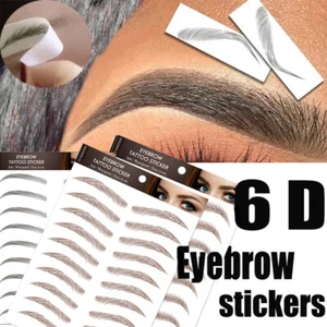 6D Hair-like Eyebrow Tattoo Sticker False Eyebrows Waterproof Fake Long Makeup - Picture 1 of 33