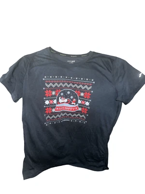 Brooks Pacesetter Medium Tee gray snow globe Run Happy - Изображение 1 из 4
