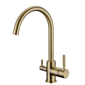 Hommix Verona gebürstetes Messing 3-Wege Wasserhahn (Triflow Filter Wasserhahn) - Bild 1 von 9