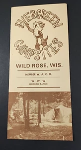 Evergreen Campsites Brochure. Kousel Lake. Wild Rose, Wisconsin. - Picture 1 of 3
