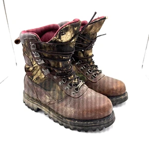 Cabelas Thinsulate Snow Runner Tall Hiking Boots Leather Camo Youth 5M 81-3740 - Picture 1 of 10