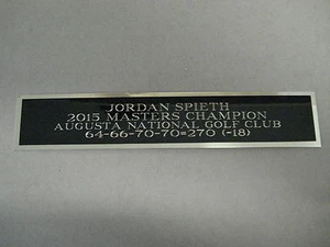 Jordan Spieth 2015 Masters Champ Nameplate For A Framed Golf Flag 1.5" X 8" - Picture 1 of 12