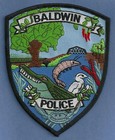 BALDWIN LOUISIANA POLICE PATCH BAYOU SWAMP CRITTERS