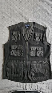 Vtg. Mens Sasson Canvas Cargo Vest Blk.sz L* - Picture 1 of 7