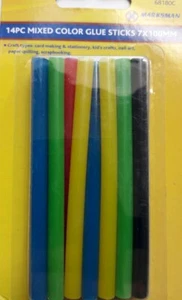 Glue Gun Adhesive Sticks x14 Mixed Colours 7x100mm,Crafts, Nail Art, Quilling - Picture 1 of 1